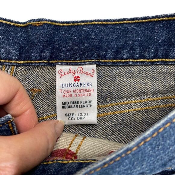 Lucky Brand Dungarees of America Mid Rise Flare by Gene Montesano Blue Sz 12 - Picture 10 of 13